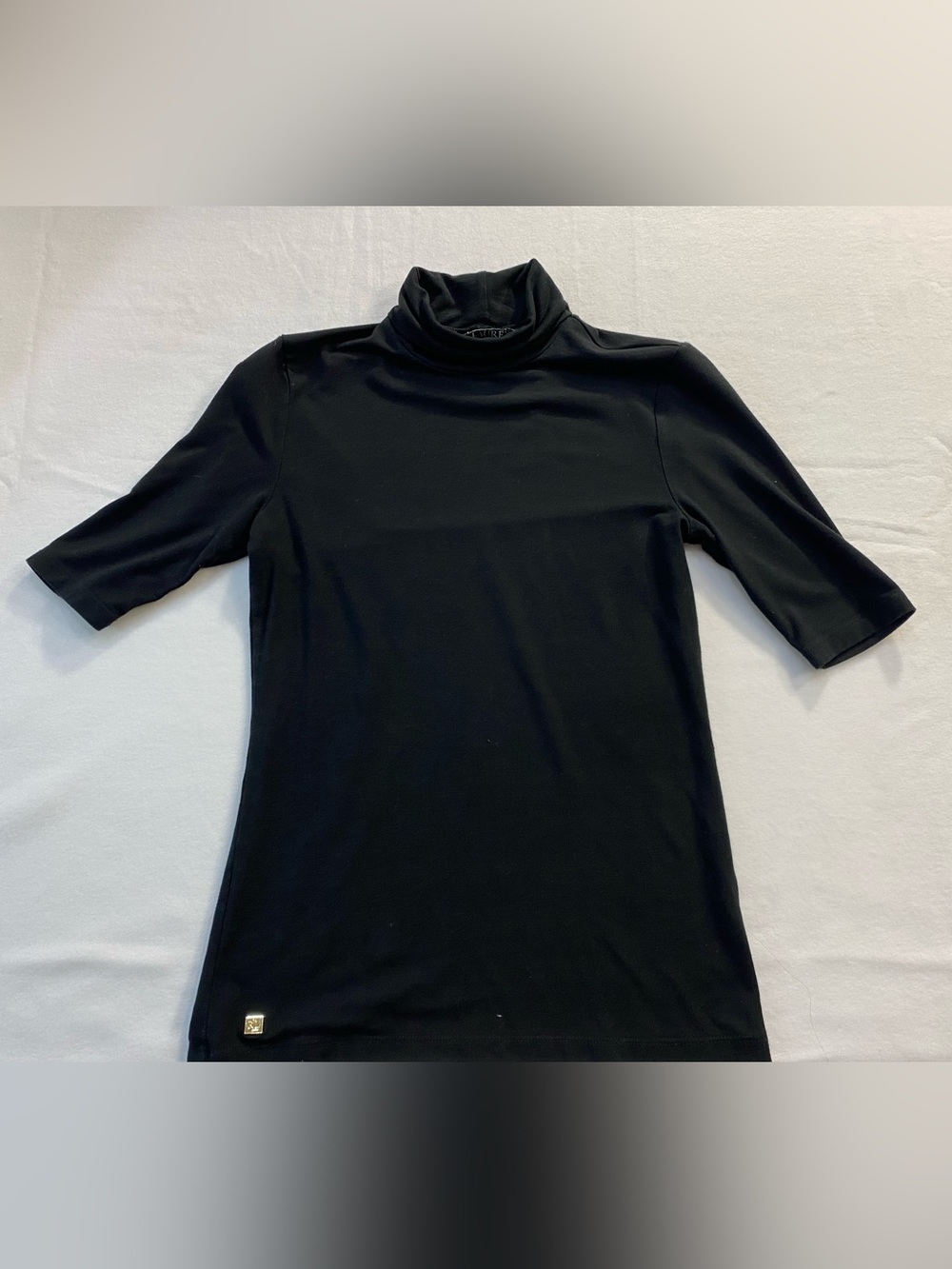 Lauren Ralph Lauren Black Short-Sleeve Turtleneck Top